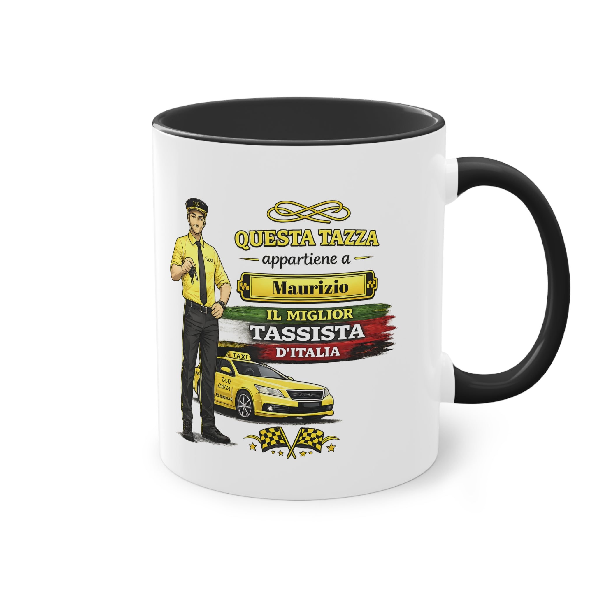Tazza Personalizzata per Taxista 330 ml – “Orgoglioso Taxista” con Nome | Regalo per Tassista