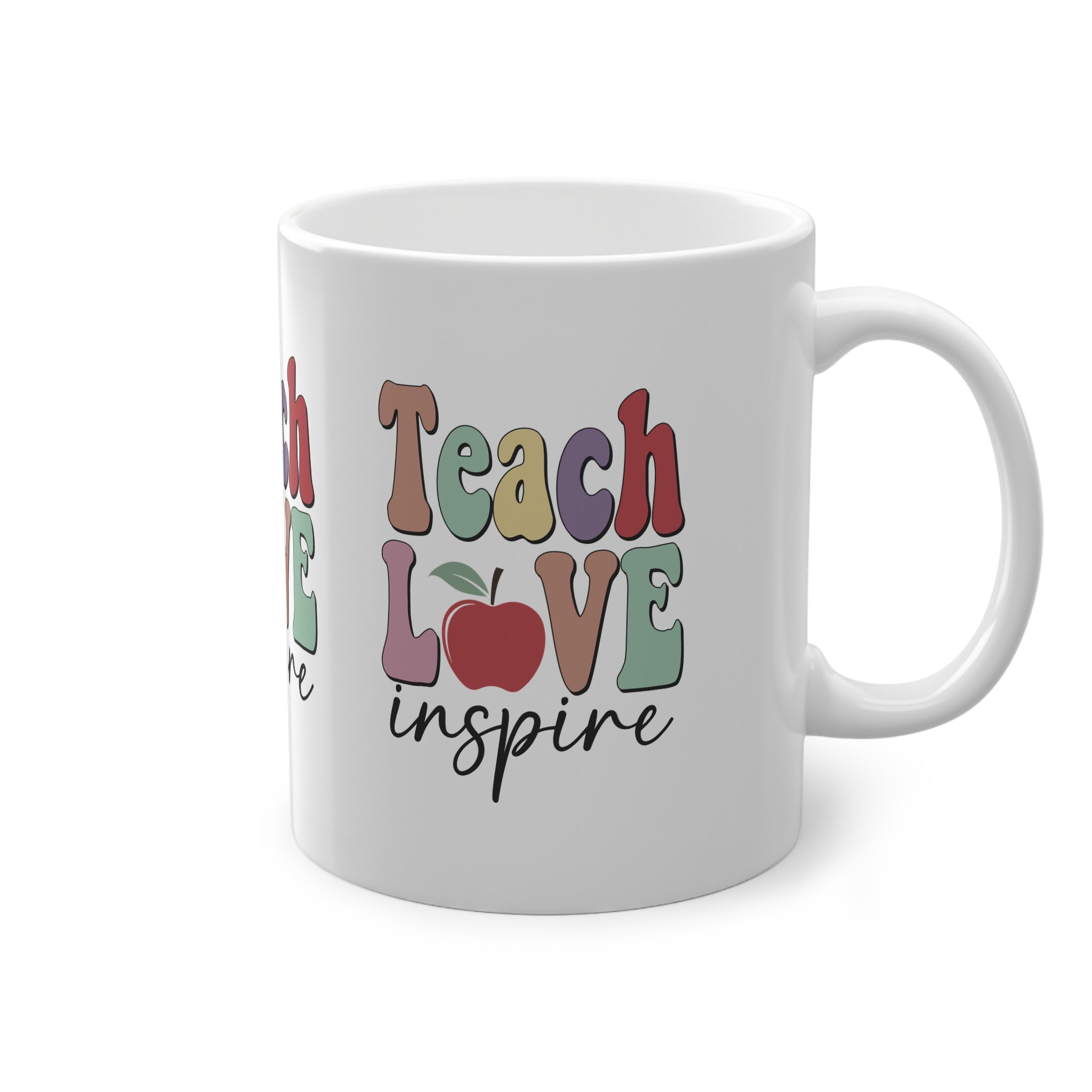 Tazza per Maestra “Teach Love Inspire” – Mela Colorata 330 ml