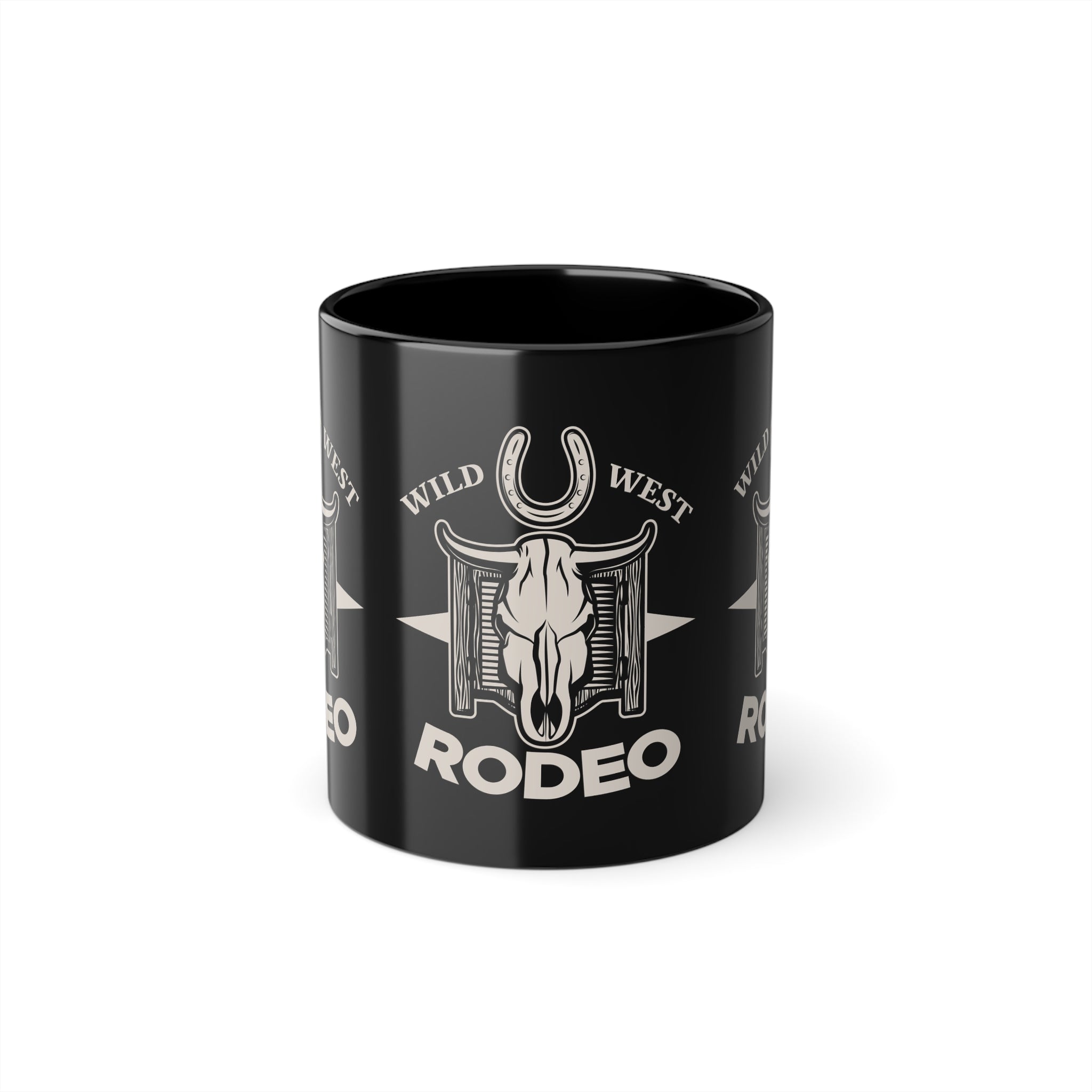 Tazza Rodeo Wild West – Teschio di Toro e Ferro di Cavallo 330 ml