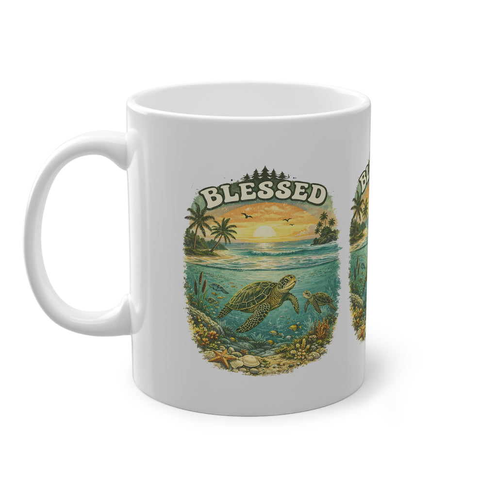 Tazza Tartaruga Marina “Blessed” – Tramonto sul Mare 330 ml