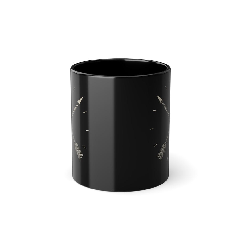 Tazza Nera con Frecce – Design Western Boho 330 ml