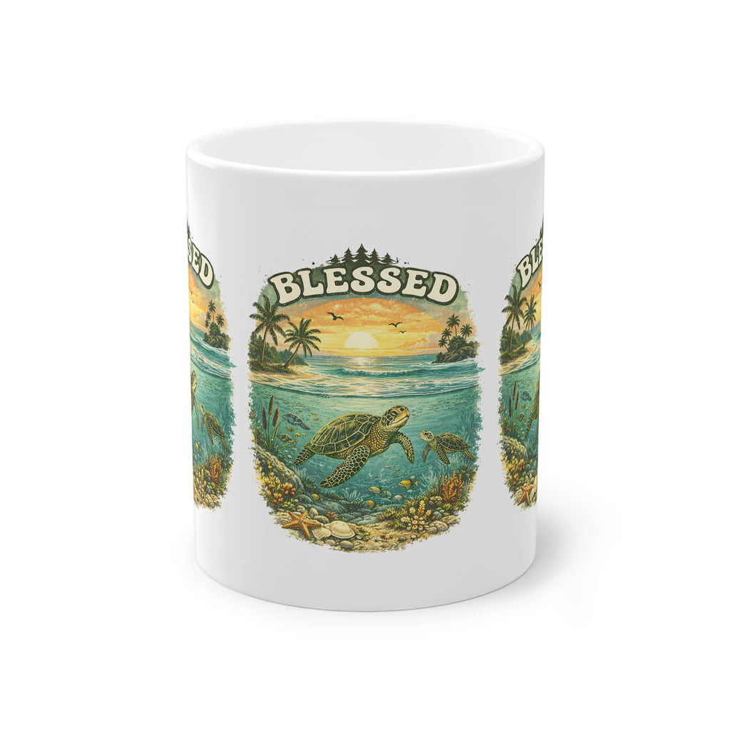 Tazza Tartaruga Marina “Blessed” – Tramonto sul Mare 330 ml