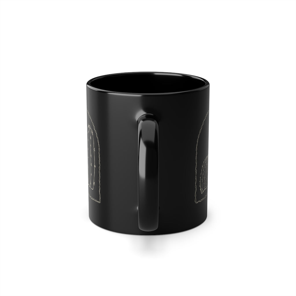 Tazza Nera con Cactus – Design Minimal Western 330 ml