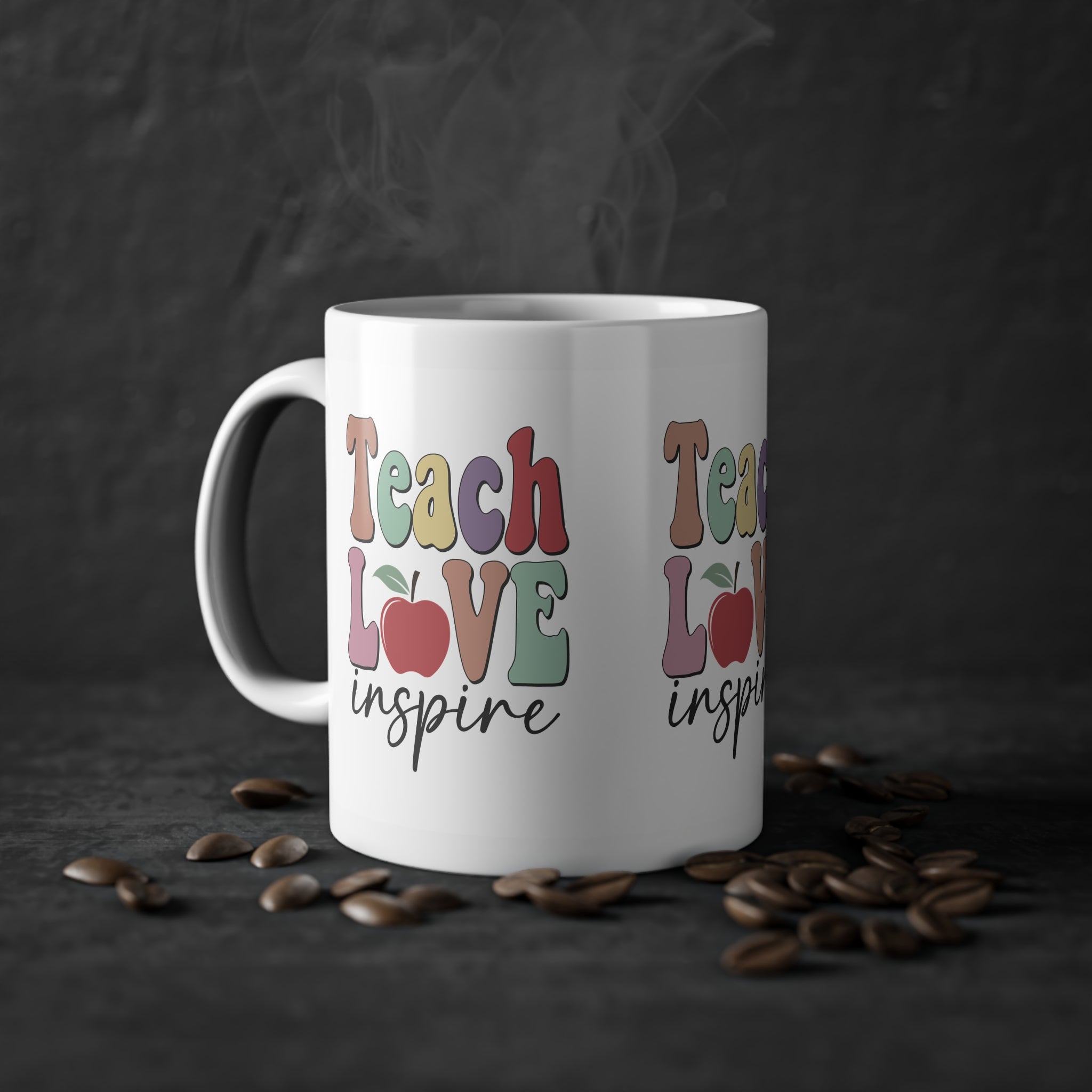 Tazza per Maestra “Teach Love Inspire” – Mela Colorata 330 ml