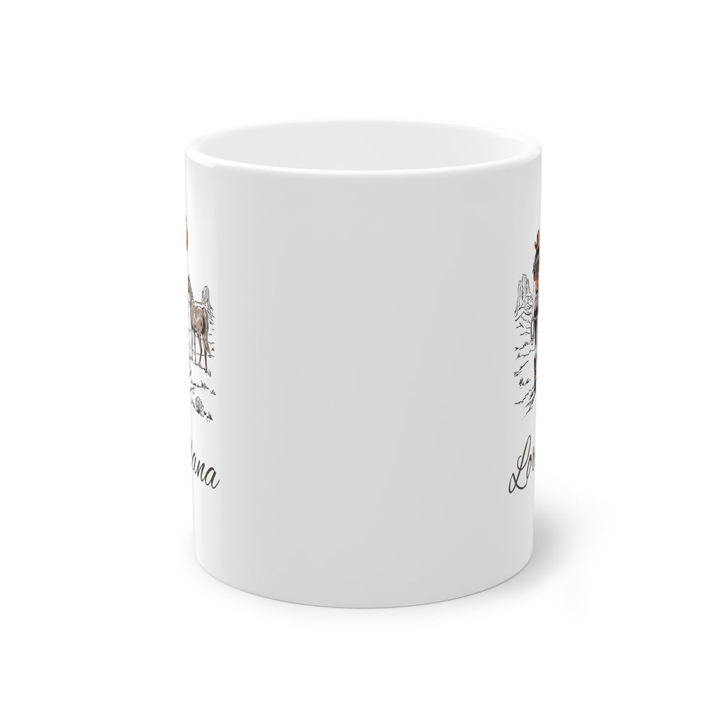 Tazza Personalizzata Cowgirl con Nome – Cavallo e Puledro Western 330 ml