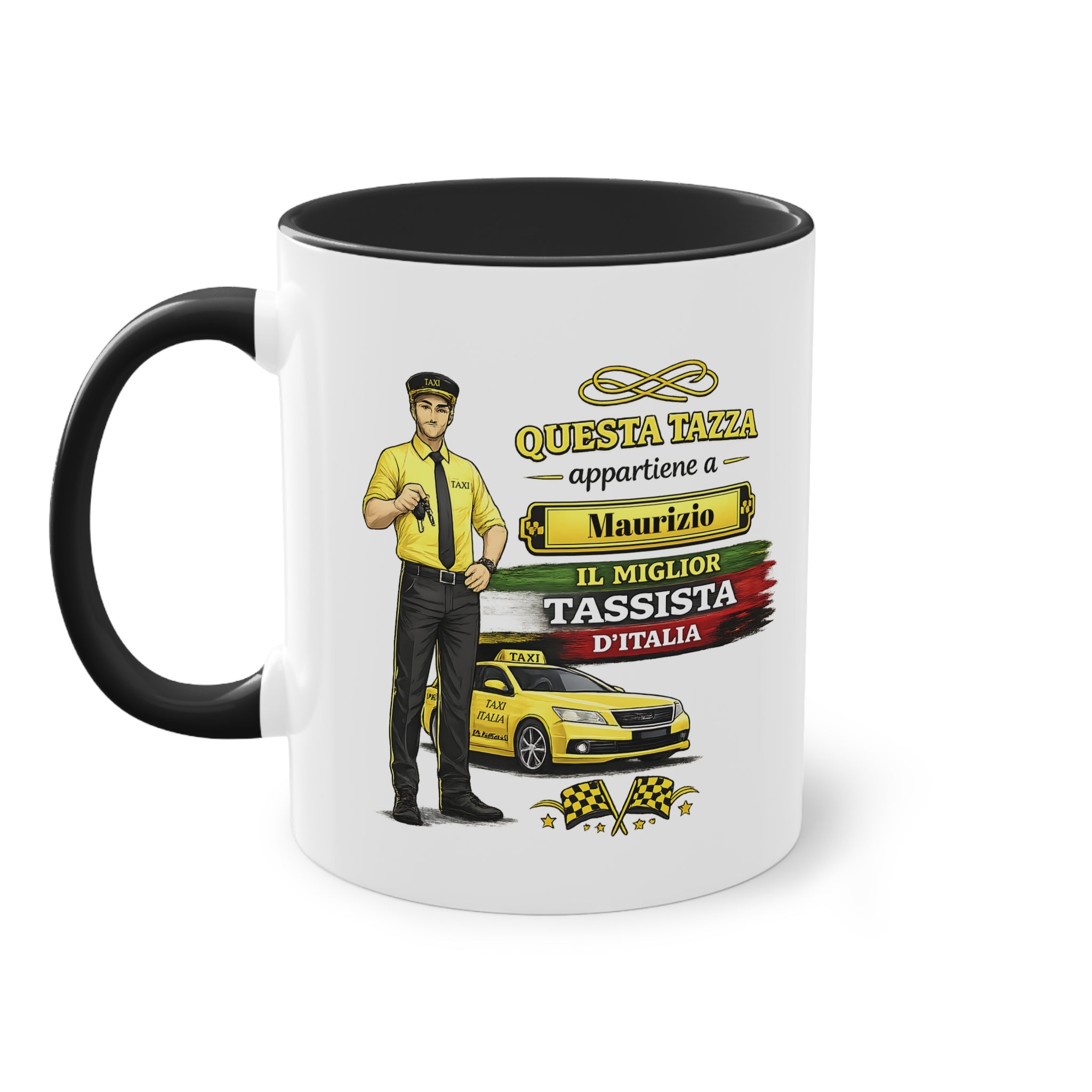 Tazza Personalizzata per Taxista 330 ml – “Orgoglioso Taxista” con Nome | Regalo per Tassista
