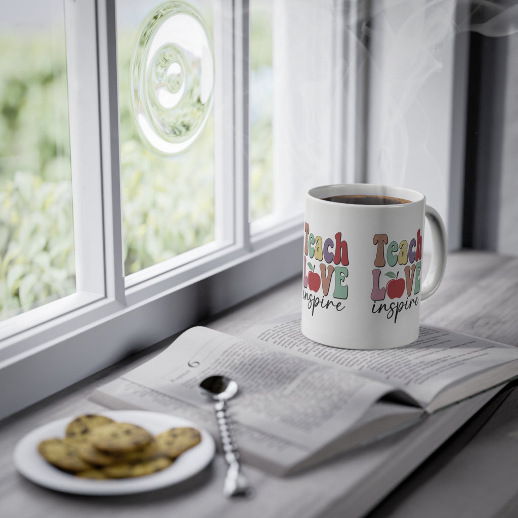 Tazza per Maestra “Teach Love Inspire” – Mela Colorata 330 ml
