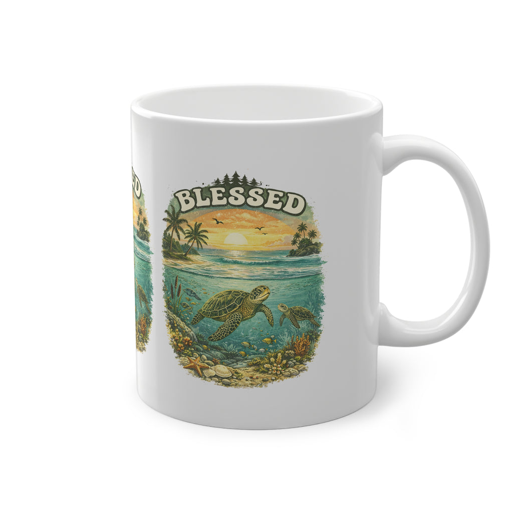 Tazza Tartaruga Marina “Blessed” – Tramonto sul Mare 330 ml