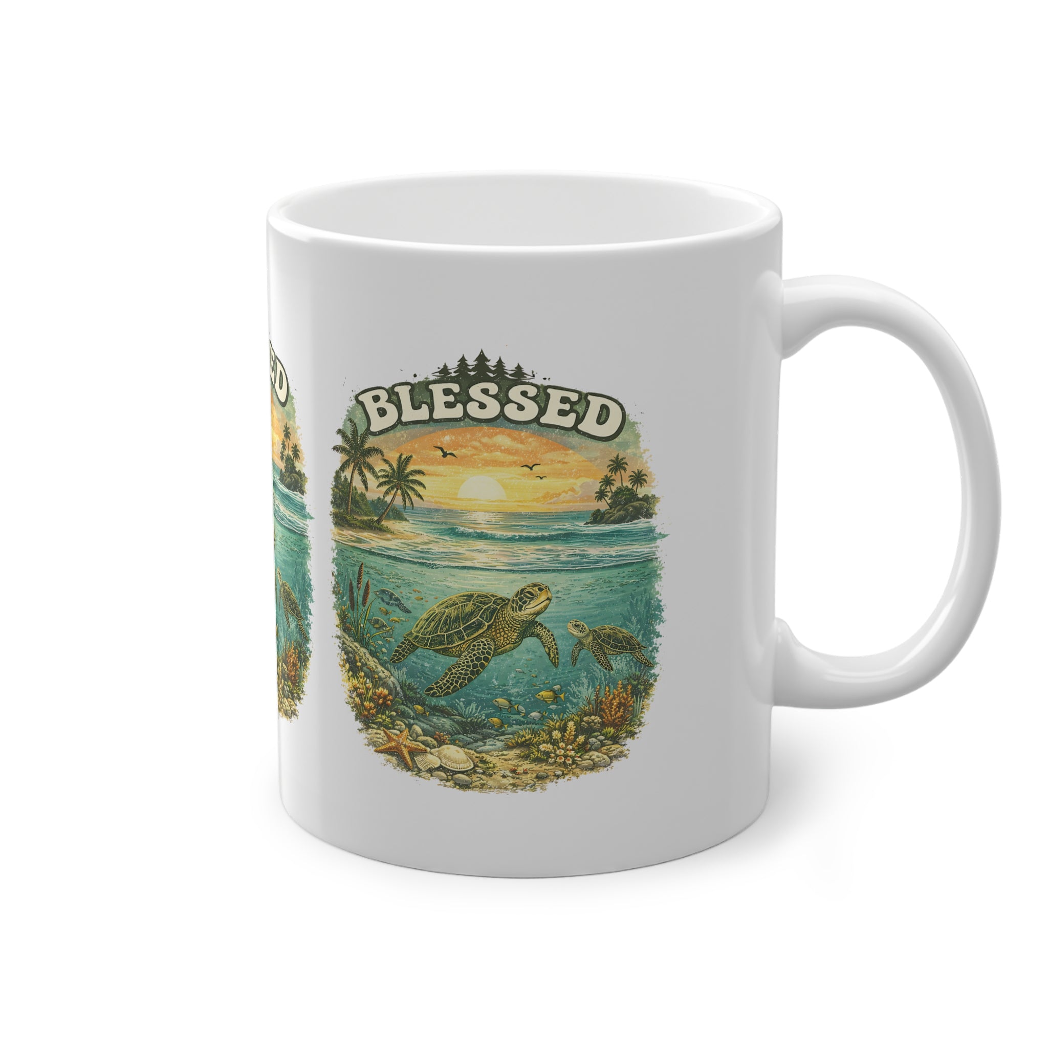 Tazza Tartaruga Marina “Blessed” – Tramonto sul Mare 330 ml