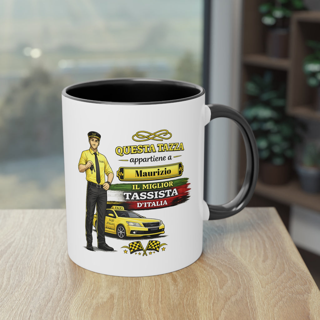 Tazza Personalizzata per Taxista 330 ml – “Orgoglioso Taxista” con Nome | Regalo per Tassista