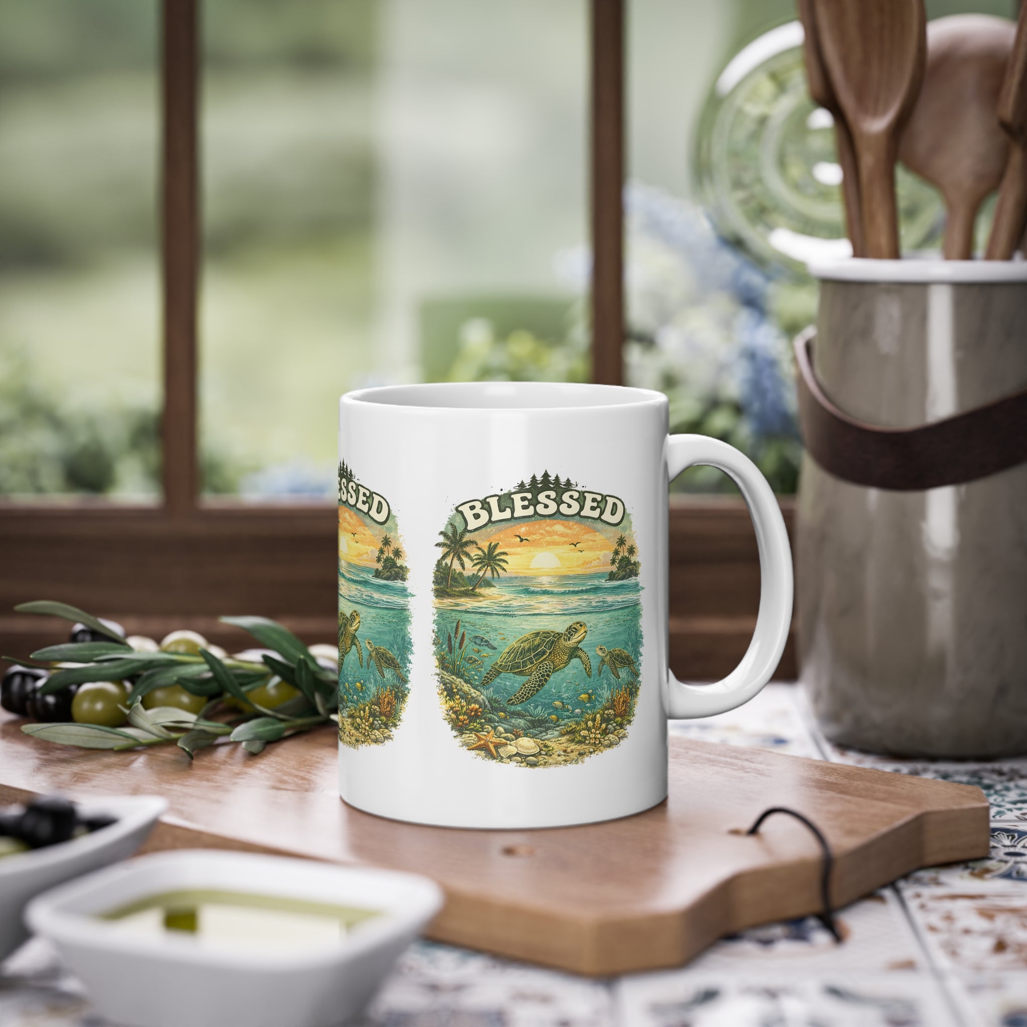 Tazza Tartaruga Marina “Blessed” – Tramonto sul Mare 330 ml