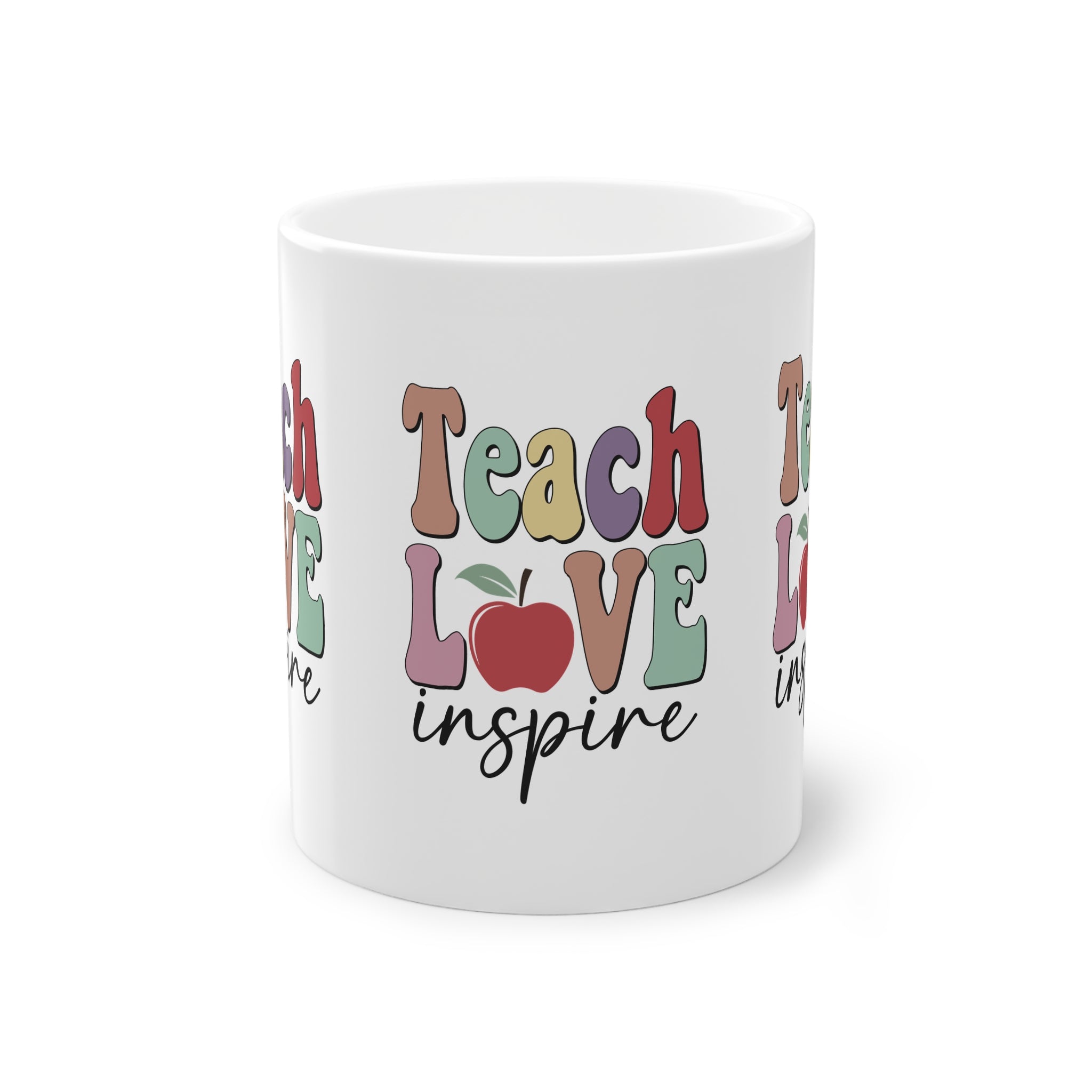 Tazza per Maestra “Teach Love Inspire” – Mela Colorata 330 ml