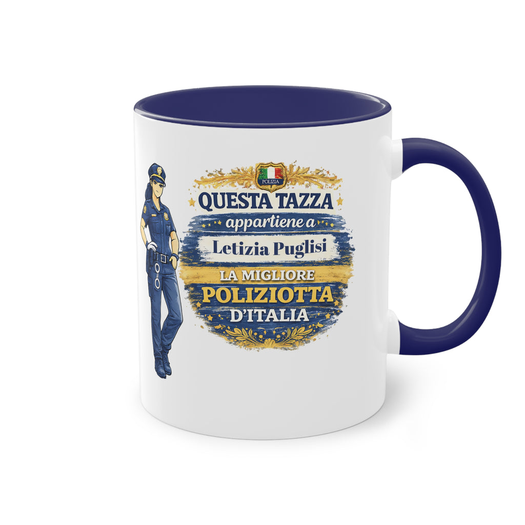Tazza Poliziotta personalizzata con nome 330 ml – Regalo per Agenti di Polizia