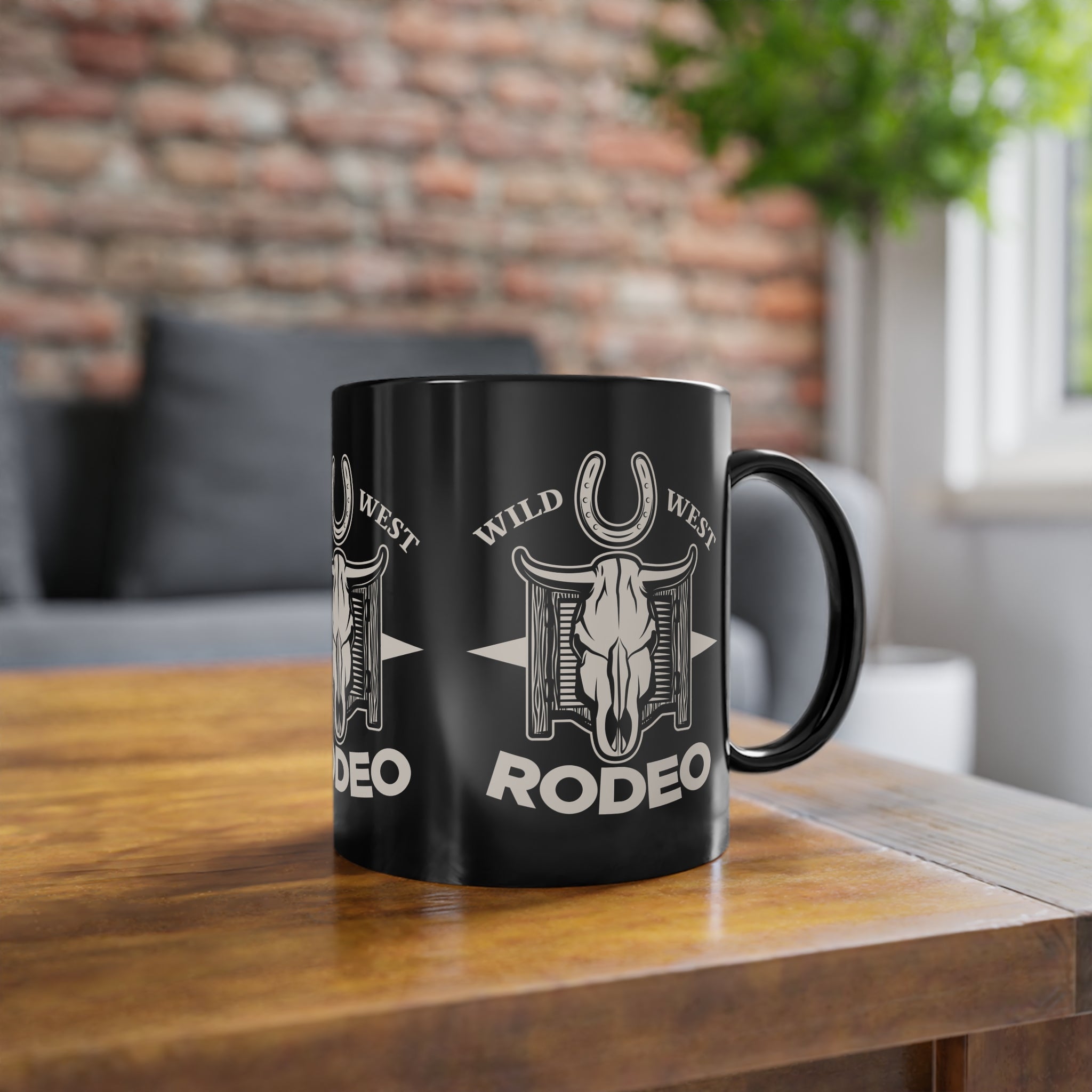 Tazza Rodeo Wild West – Teschio di Toro e Ferro di Cavallo 330 ml