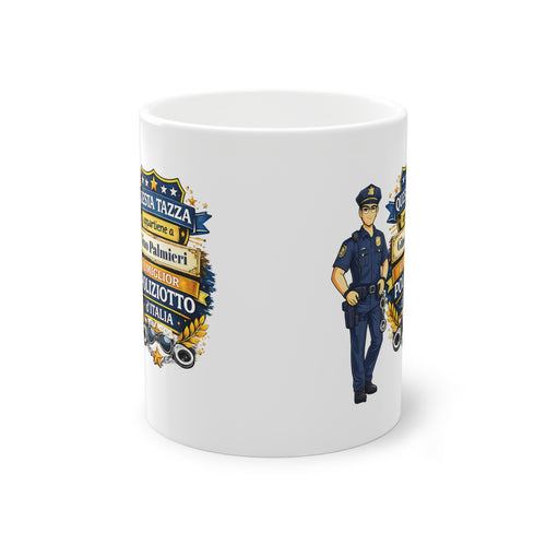 Tazza Personalizzata per Poliziotto 330 ml – “Questa Tazza Appartiene a [Nome], il Miglior Poliziotto d’Italia” | Regalo per Poliziotto