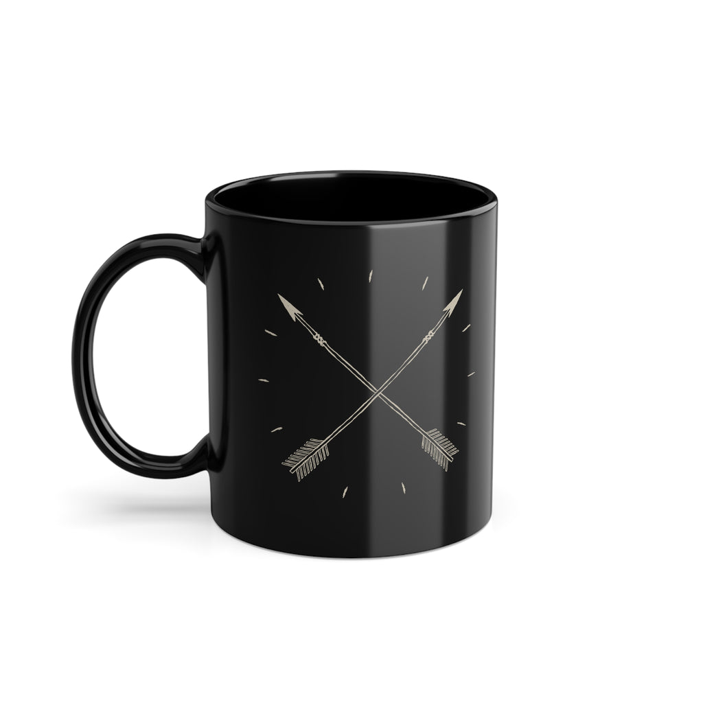 Tazza Nera con Frecce – Design Western Boho 330 ml