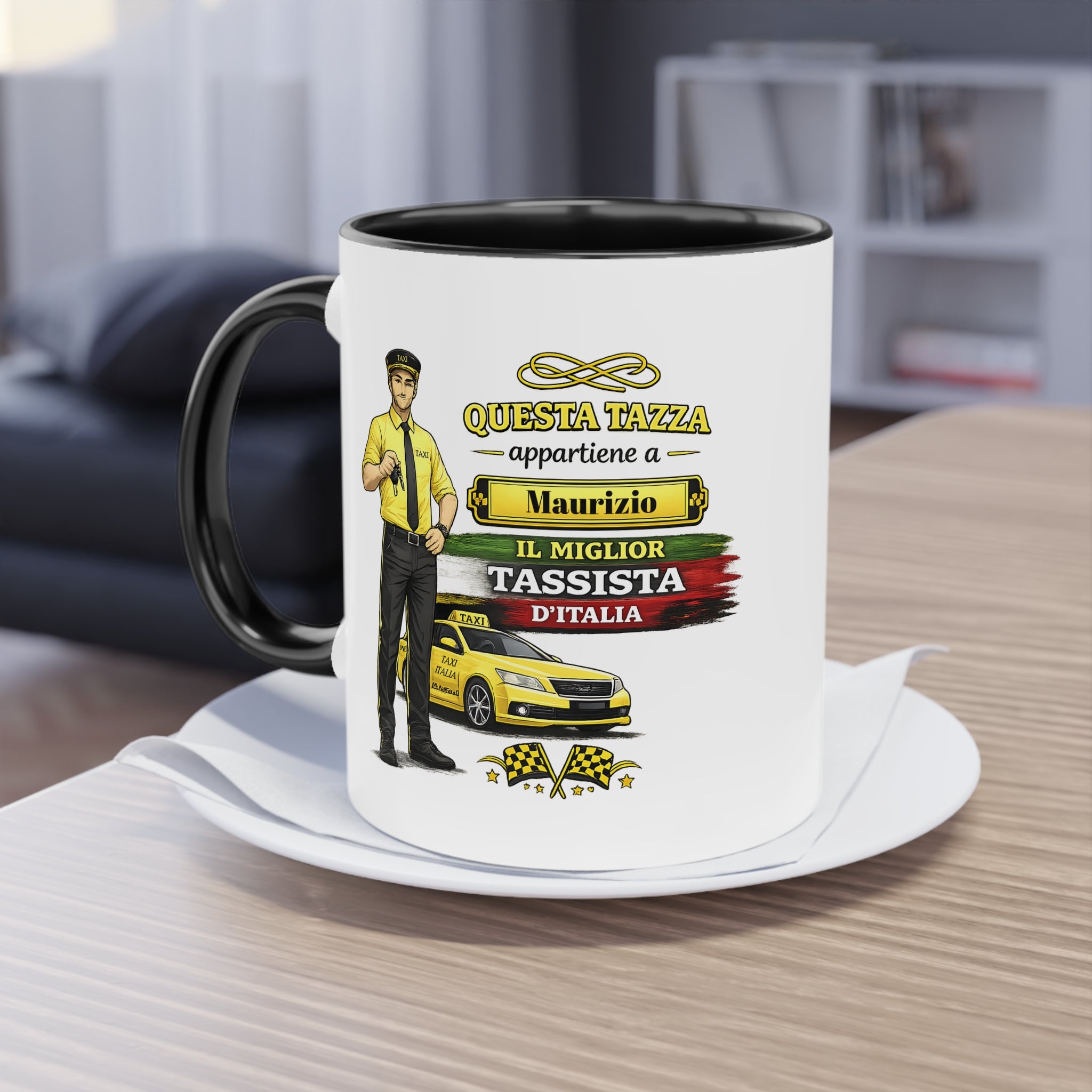 Tazza Personalizzata per Taxista 330 ml – “Orgoglioso Taxista” con Nome | Regalo per Tassista