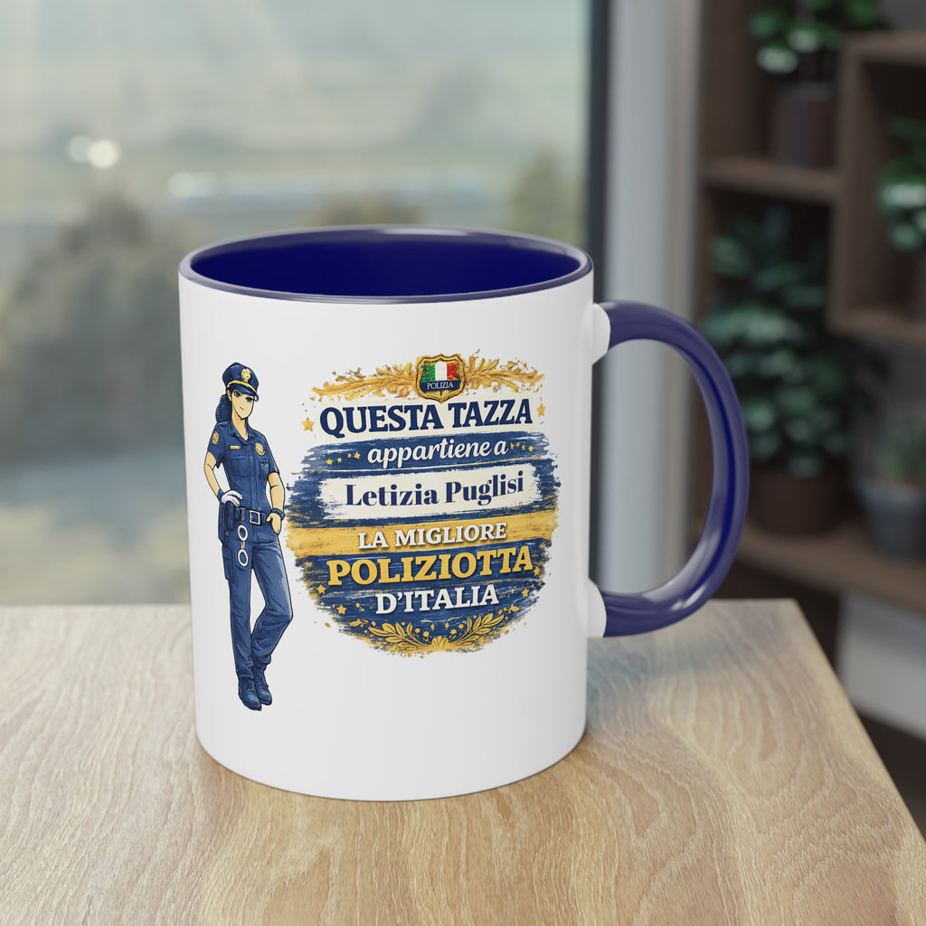 Tazza Poliziotta personalizzata con nome 330 ml – Regalo per Agenti di Polizia