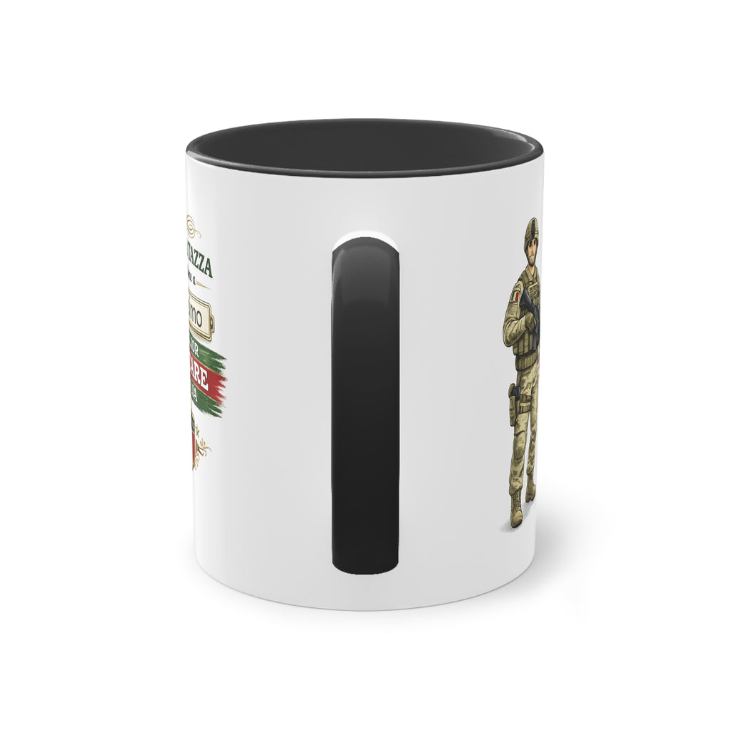 Tazza Militare Italiana Personalizzata 330 ml – Tazza Soldato con Nome e Bandiera Italiana | Regalo per Militare e Veterano
