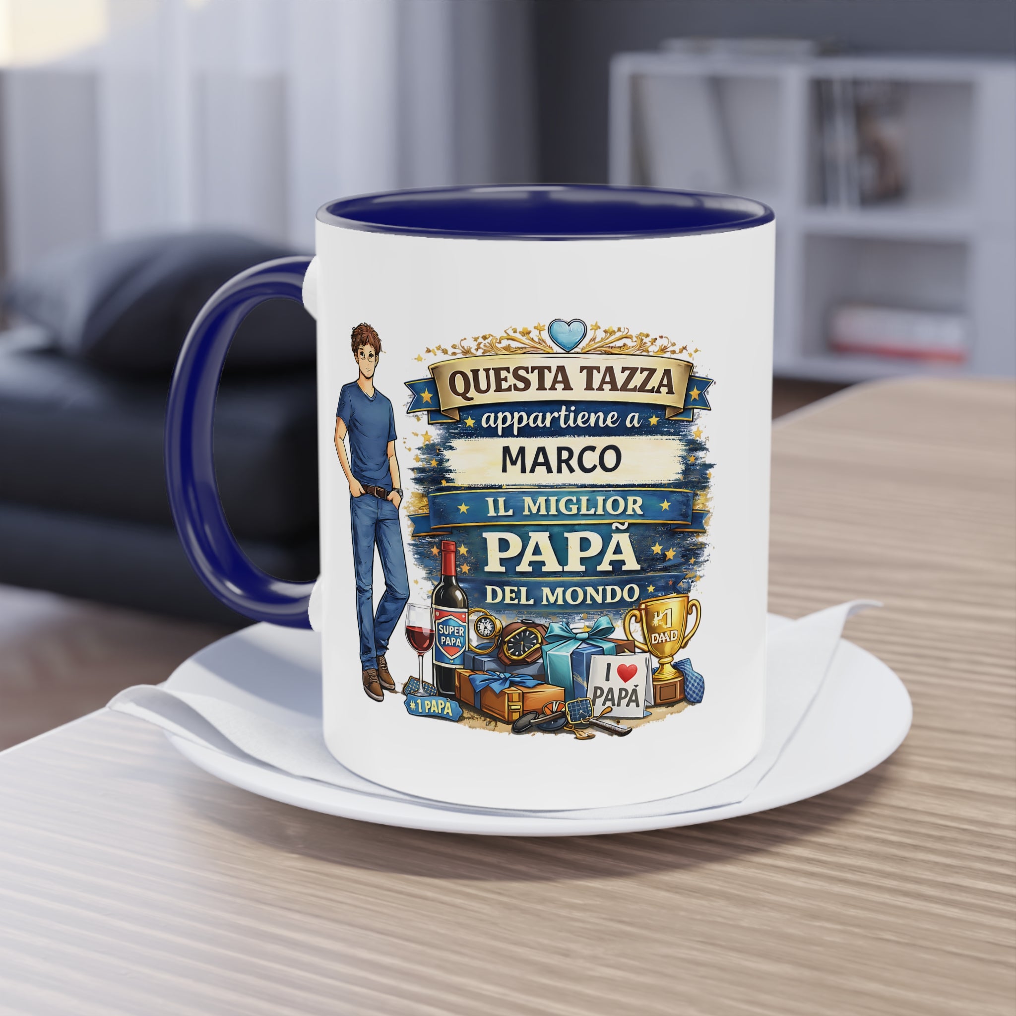 Tazza Personalizzata Papà “Il Miglior Papà del Mondo” 330 ml