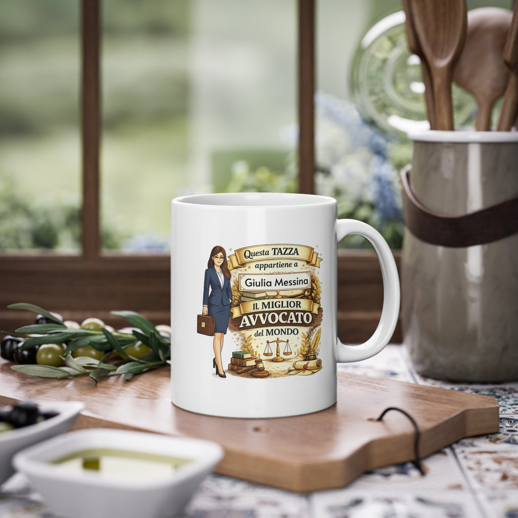 Tazza Personalizzata per Avvocatessa 330 ml – Tazza con Nome | Regalo per Avvocato Donna