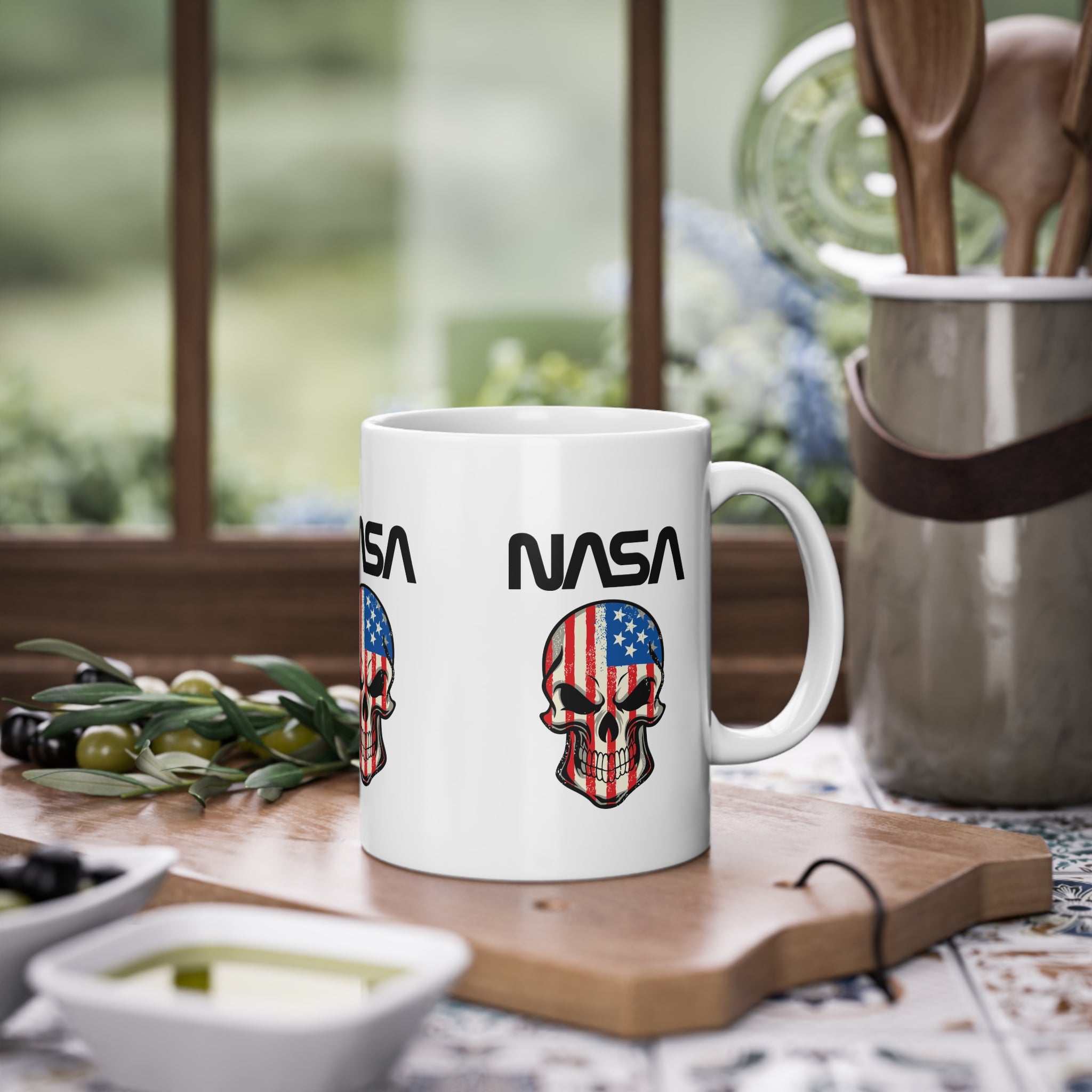Tazza NASA Spazio e Bandiera USA – Teschio Patriottico 330 ml